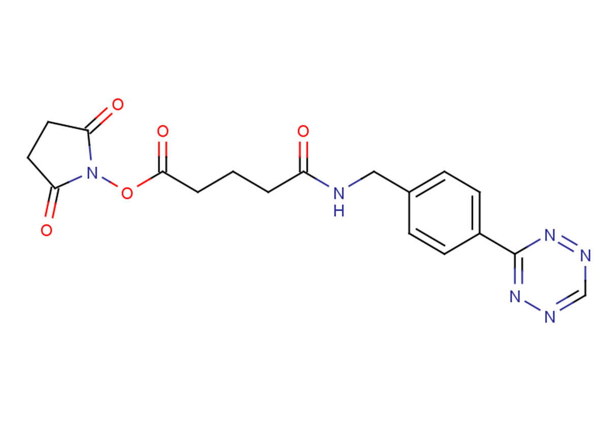 Tetrazine-Ph-NHCO-C3-NHS ester Chemical Structure