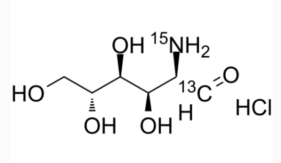 cas:143553-09-7 Glucosamine-13C,15N (hydrochloride) 盐酸氨基葡萄糖 13C,15N