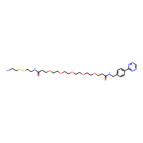 Tetrazine-PEG5-SS-amine Chemical Structure