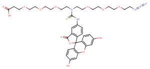 N-(Azido-PEG3)-N-Fluorescein-PEG3-acid Chemical Structure