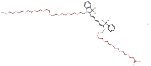 N-(m-PEG9)-N'-(PEG5-acid)-Cy5 Chemical Structure