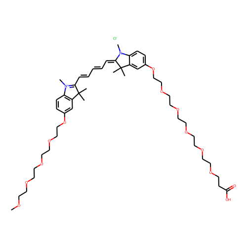 N-methyl-N'-methyl-O-(m-PEG4)-O'-(acid-PEG5)-Cy5 Chemical Structure