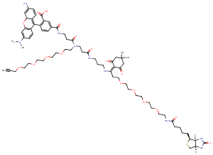 Dde Biotin-PEG4-TAMRA-PEG4 Alkyne Chemical Structure